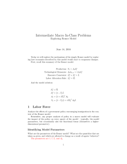 Intermediate Macro In-Class Problems
