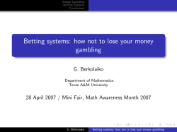 Betting systems: how not to lose your money gambling