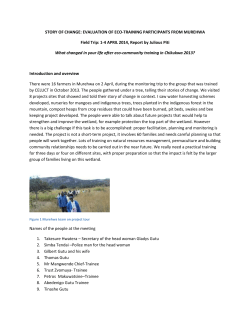 Follow up trip to Murehwa to see how the permaculture training has