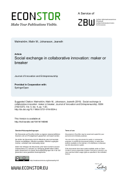 Social exchange in collaborative innovation: maker or