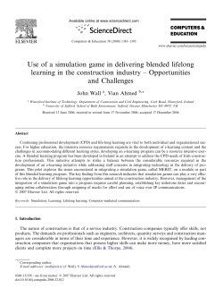 Use of a simulation game in delivering blended lifelong learning in