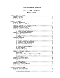 faculty handbook, section 1