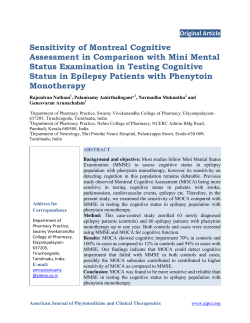 Sensitivity of Montreal Cognitive Assessment in