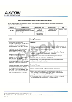 M-100 Membrane Preservative Instructions