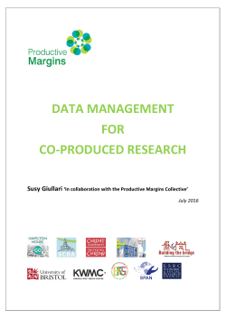 data management for co-produced research
