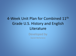 Unit Plan for Combined 11th Grade U.S. History and English Literature