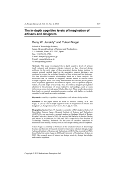 The in-depth cognitive levels of imagination of artisans