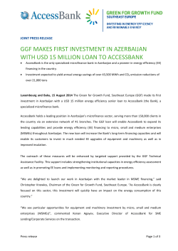ggf makes first investment in azerbaijan with usd 15 million loan to