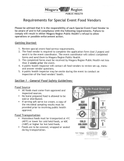 Special Event Food Vendor Requirements and Application Form