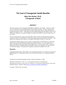 The Cost of Transgender Health Benefits