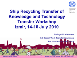 Ship recycling from ILO perspective