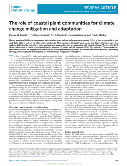 The role of coastal plant communities for climate