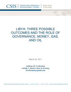 libya: three possible outcomes and the role of governance, money