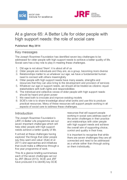 A Better Life for older people with high support needs