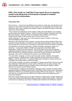 IFRC | One month on: Haiti Red Cross teams focus on stopping