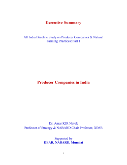 Executive Summary Producer Companies in India
