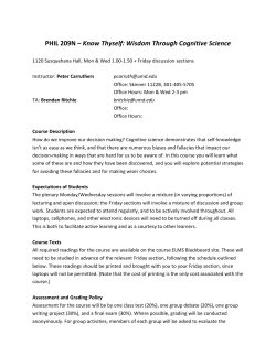 PHIL 209N &ndash; Know Thyself: Wisdom Through Cognitive Science