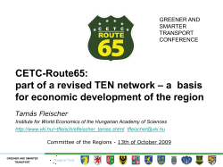 CETC-Route65: basis for economic development