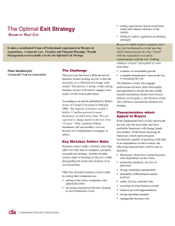 The Optimal Business Exit Strategy