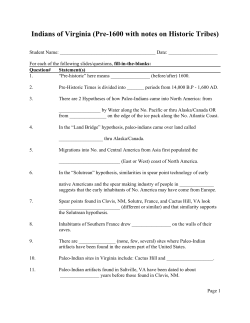 Indians of Virginia (Pre-1600 with notes on