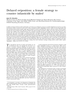 Delayed oviposition: a female strategy to counter infanticide by males?