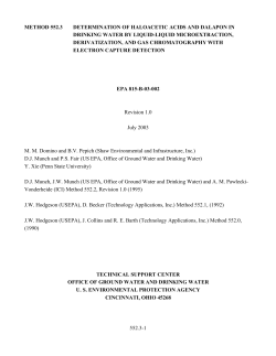EPA Method 552.3 - Determination of Haloacetic Acids and Dalapon