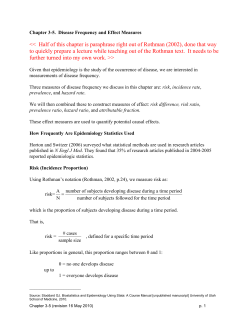 Chapter 3-5. Disease Frequency and Effect Measures