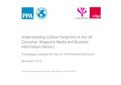 High Level Carbon-footprinting for the UK Magazine