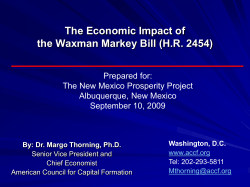 Macroeconomic Impact of Waxman Markey Bill