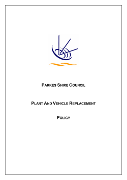 Plant and Vehicle Replacement Policy
