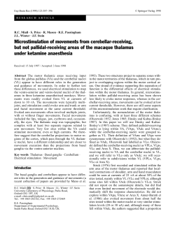 Microstimulation of movements from cerebellar