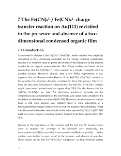 7 The Fe(CN)63&ndash; / Fe(CN)64&ndash; charge transfer reaction on Au(111