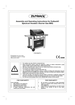 Assembly and Operating Instructions for Outback&reg; Spectrum
