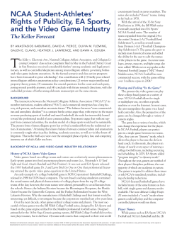 NCAA Student-Athletes` Rights of Publicity, EA Sports, and the Video
