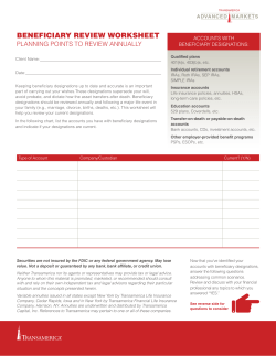 beneficiary review worksheet