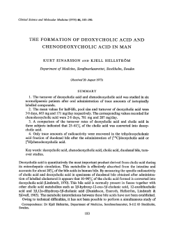 The Formation of Deoxycholic Acid and