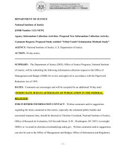 DEPARTMENT OF JUSTICE National Institute of Justice