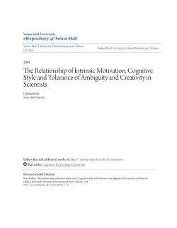 The Relationship of Intrinsic Motivation, Cognitive Style and