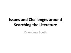Issues and Challenges around Searching the Literature