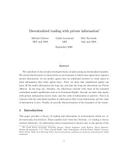 Decentralized trading with private information