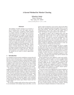 A Kernel Method for Market Clearing