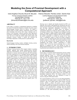 Modeling the Zone of Proximal Development with a Computational