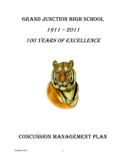 Grand Junction High School Concussion Management Plan