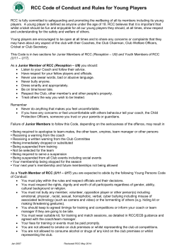 RCC Code of Conduct and Rules for Young Players