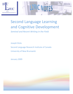 Second Language Learning and Cognitive Development