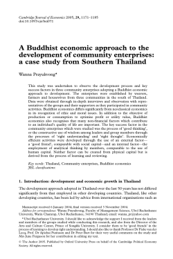 A Buddhist economic approach to the development of community