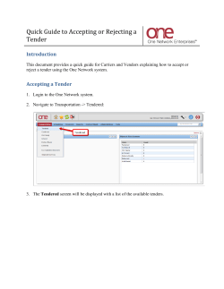 Quick Guide to Accepting or Rejecting a Tender