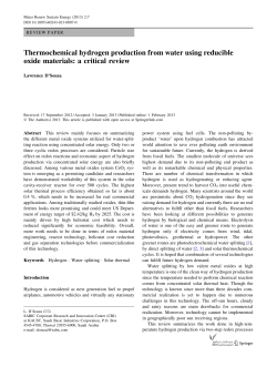 Thermochemical hydrogen production from water using reducible