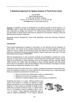 A Statistical Approach for Spatial Analysis of Flood Prone
