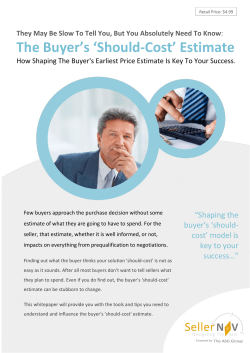 Should cost assumptions estimates or models
